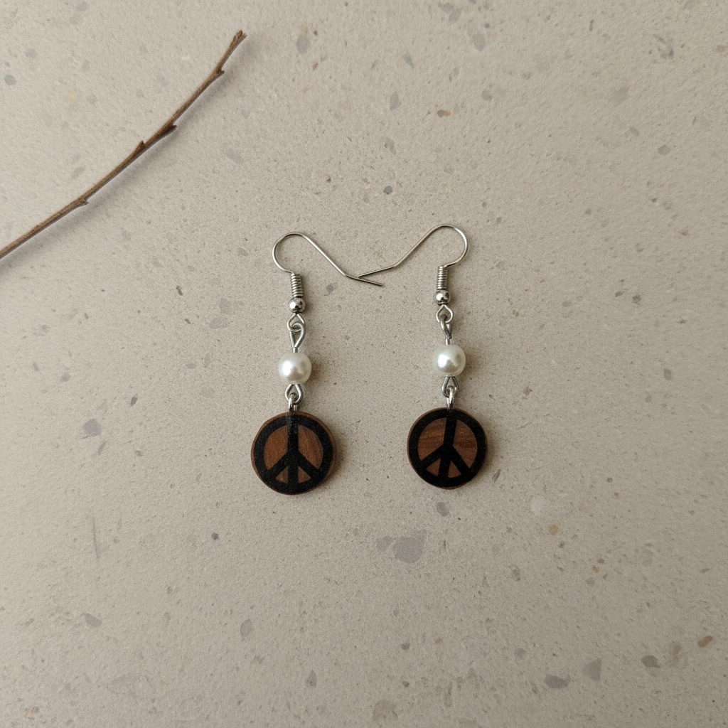 Peace Symbol Earrings - Image 3
