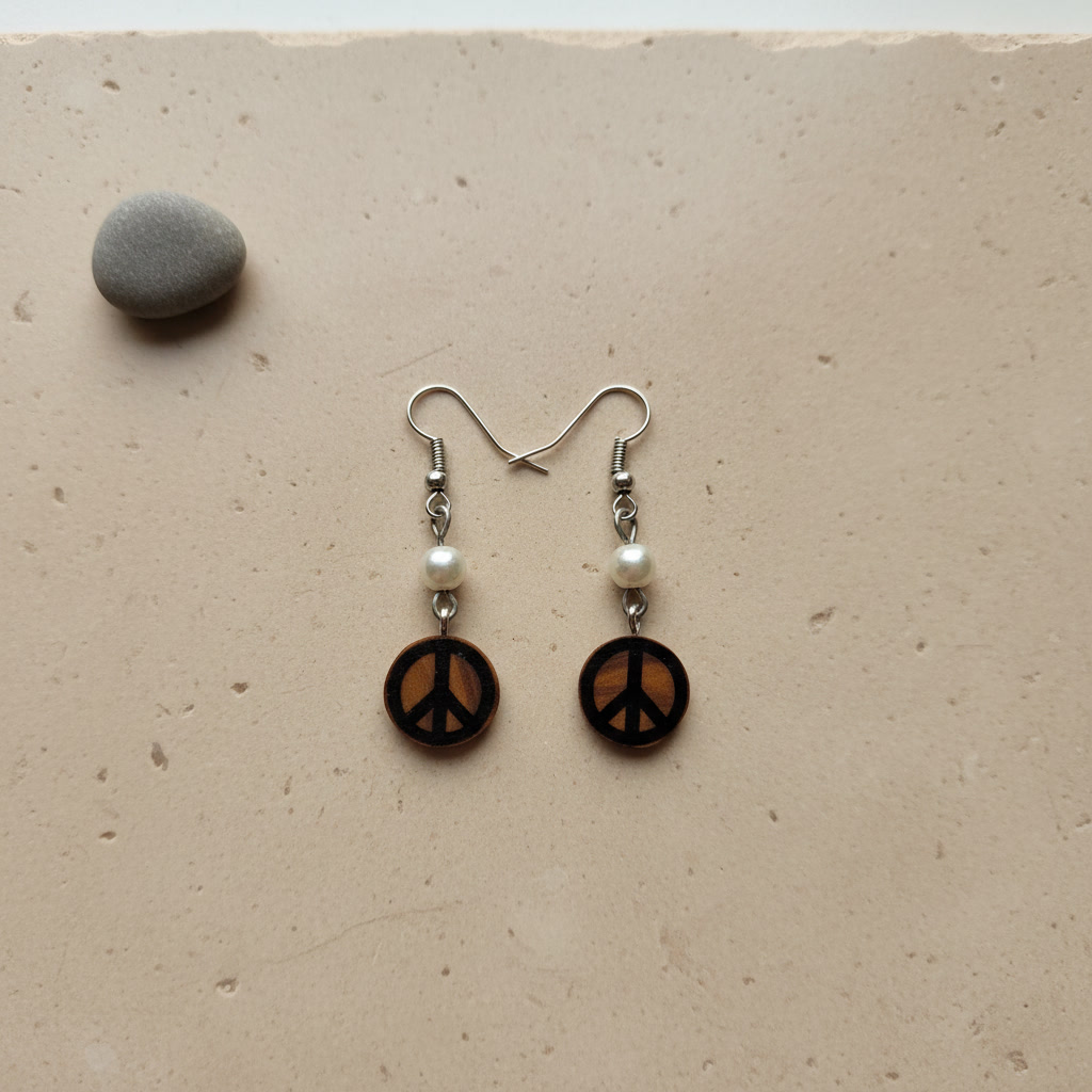 Peace Symbol Earrings - Image 4
