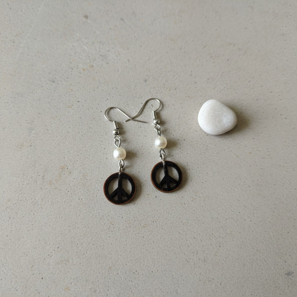 Peace Symbol Earrings - Image 5