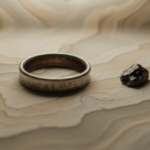 United Arab Emirates Coin Ring with English and Arabic Text, UAE Currency Band Ring