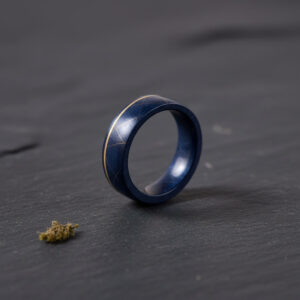 Dark Blue Epoxy Ring, Handmade Resin Ring, Artisan Jewelry, Size 59