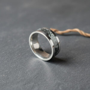 Epoxy Sand Ring, Handmade Resin Ring, Artisan Jewelry, Size 60